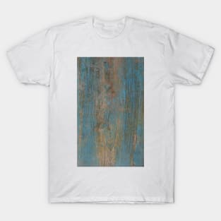 Shabby rustic weathered blue wood T-Shirt